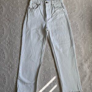 Zara Ivory Straight Leg Jeans